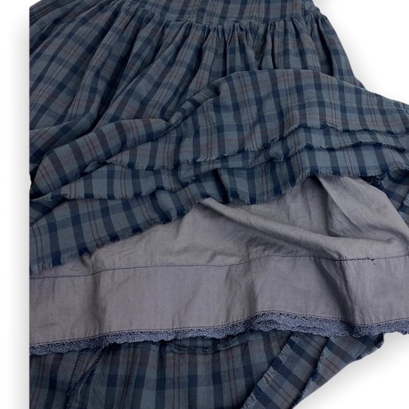 Anthropologie Maeve Gray Plaid Strapless Corset Dress size 0 - Picture 5 of 12